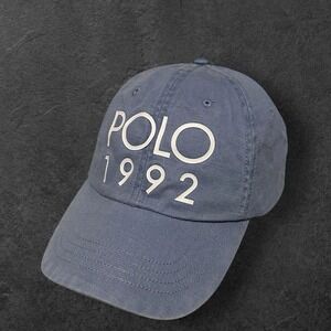Polo Ralph Lauren Hat Light Blue 1992 Stadium Collection Leather Strapback OSFM